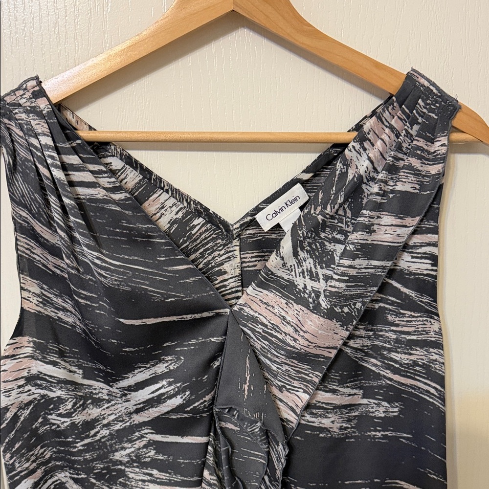 Calvin Klein Black and White Patterned Top